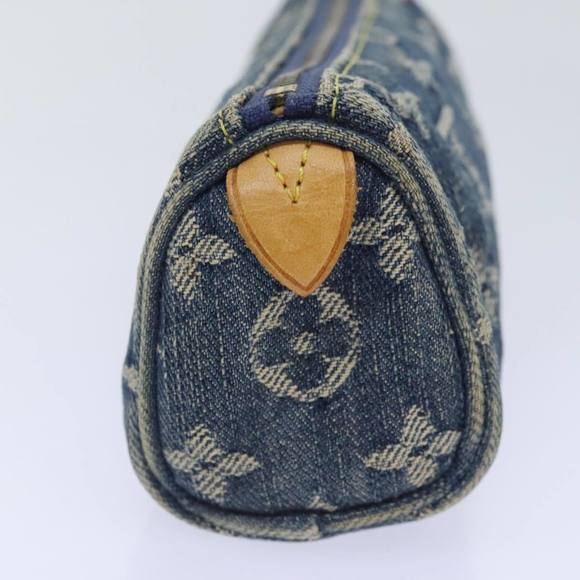 LOUIS VUITTON Monogram Denim Trousse Speedy Pouch Blue M95082 LV Auth 88939 - Picture 4 of 16
